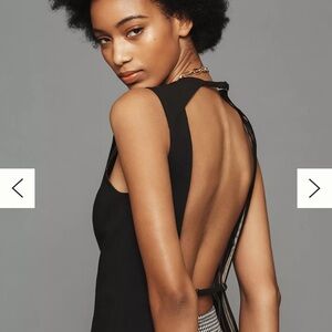 Anthropologie Maeve Black Backless Vest